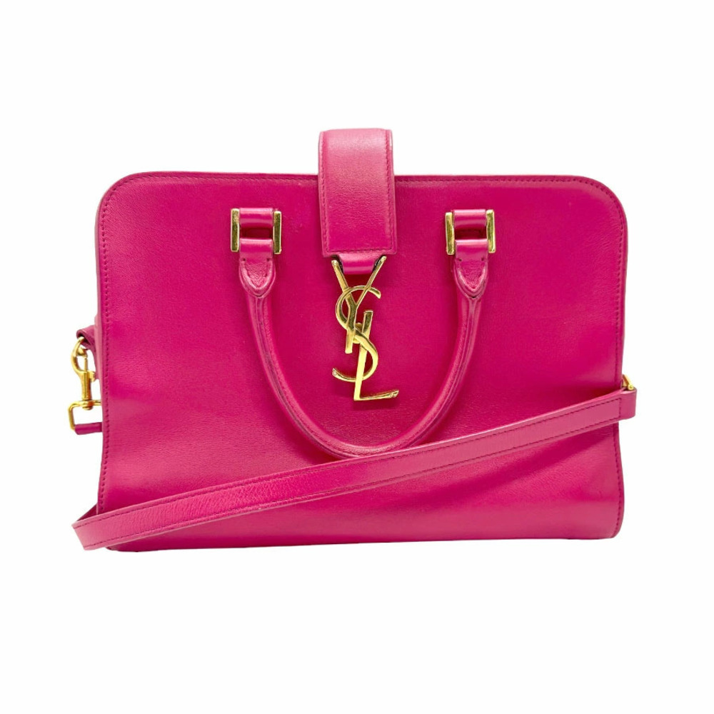 Saint Laurent Baby Cabas Leather 2way Shoulder Bag Pink